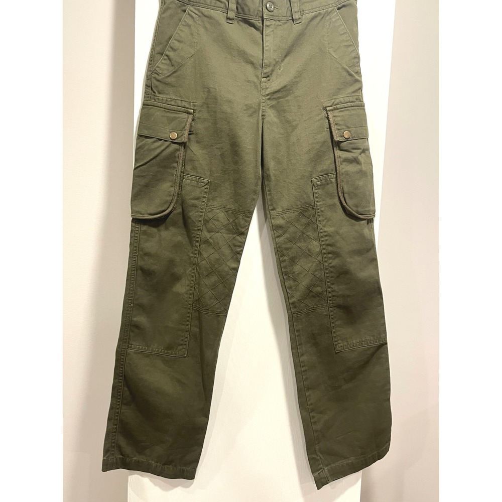 Girls Y2K Vintage NWT Polo Ralph Lauren Olive Quilted Utility Cargo Pants